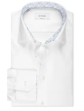 Contemporary Plain With Inlay Formal Shirt White