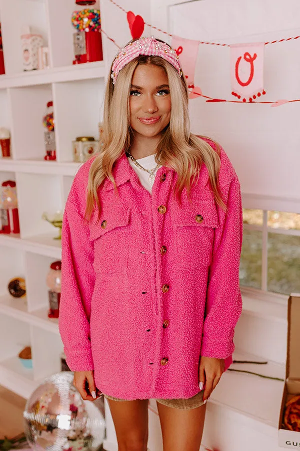 Cozier Than Ever Sherpa Jacket in Pink