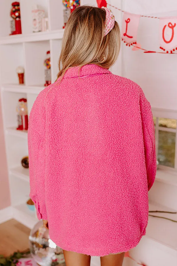 Cozier Than Ever Sherpa Jacket in Pink