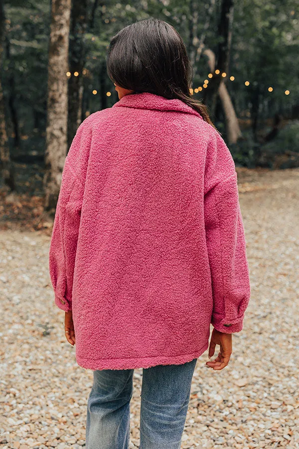 Cozier Than Ever Sherpa Jacket in Pink