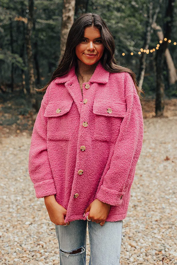 Cozier Than Ever Sherpa Jacket in Pink