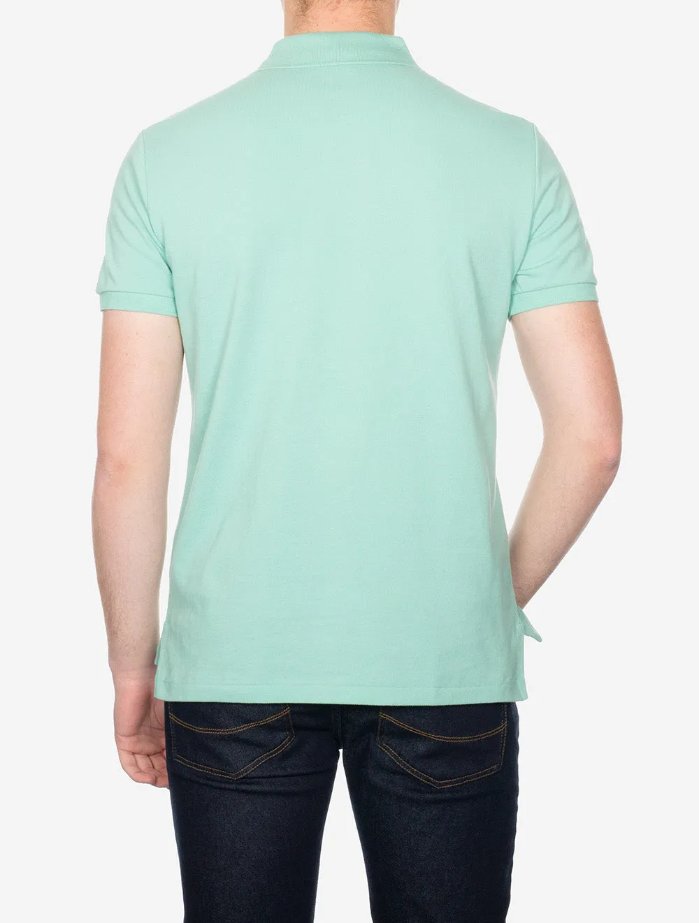 Custom Slim Fit Mesh Polo Shirt Green