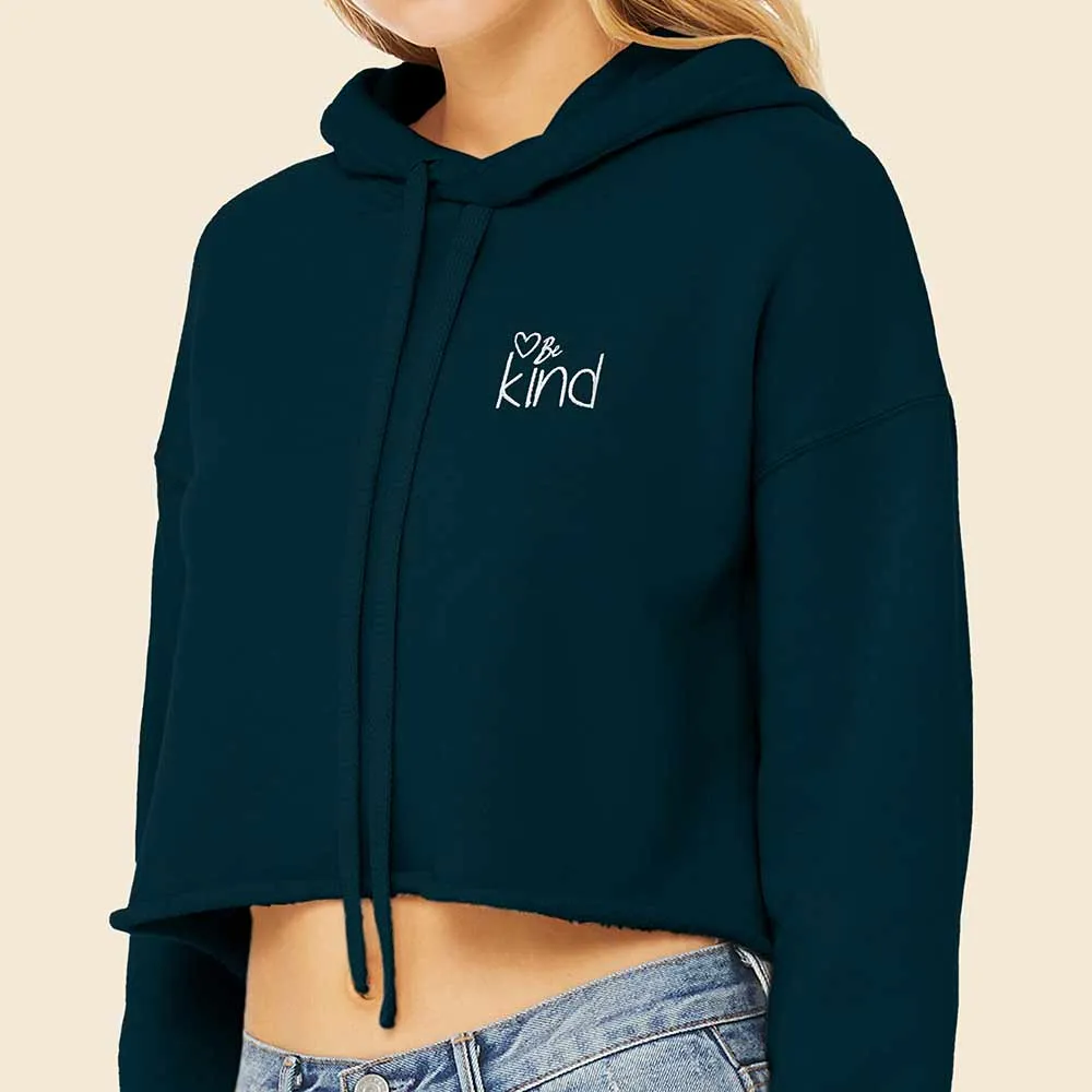 Dalix Be Kind Cropped Hoodie