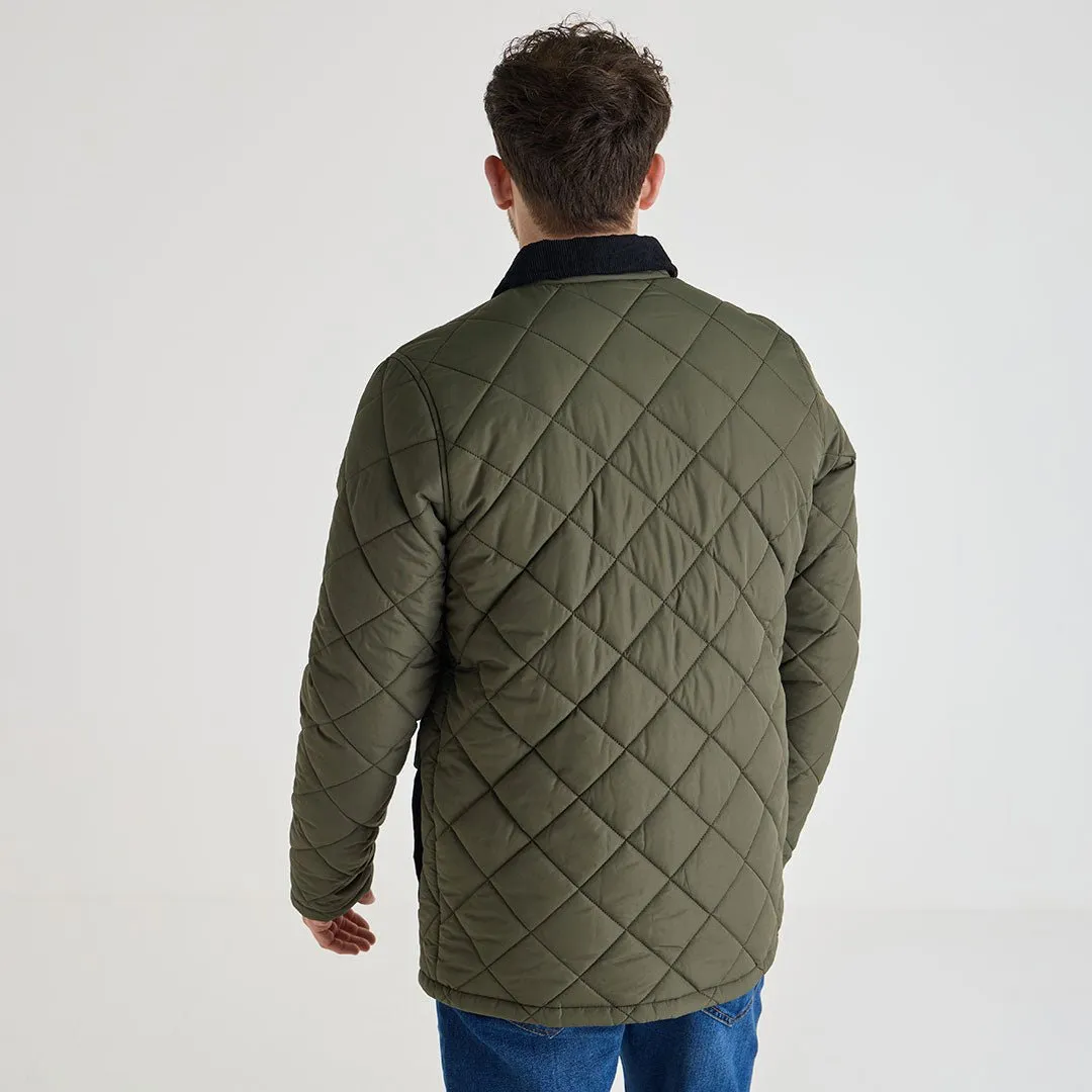 Diamond Quilted Jacket - Green