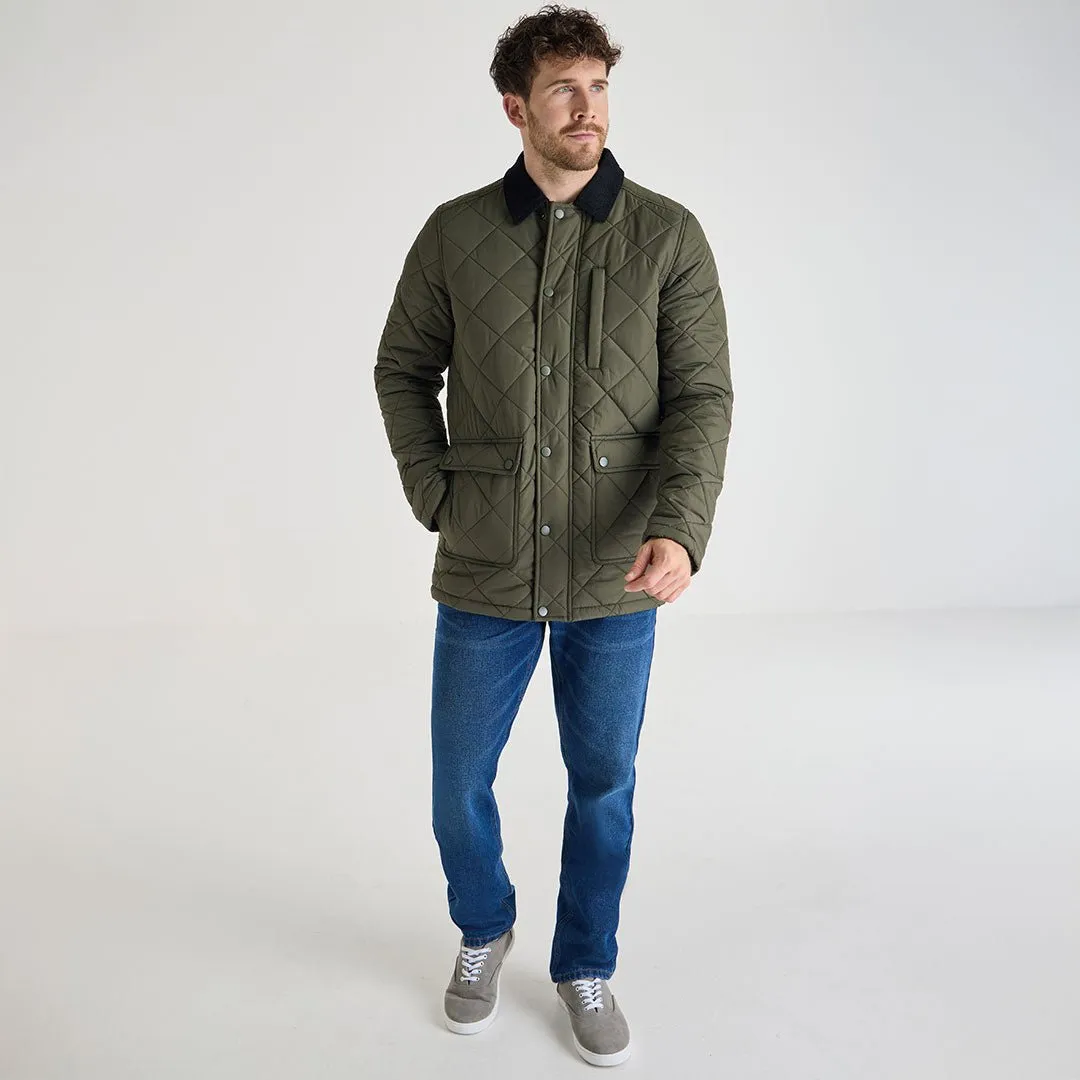 Diamond Quilted Jacket - Green