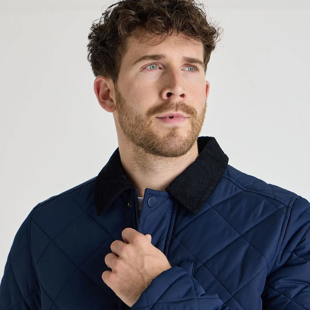 Diamond Quilted Jacket - Navy