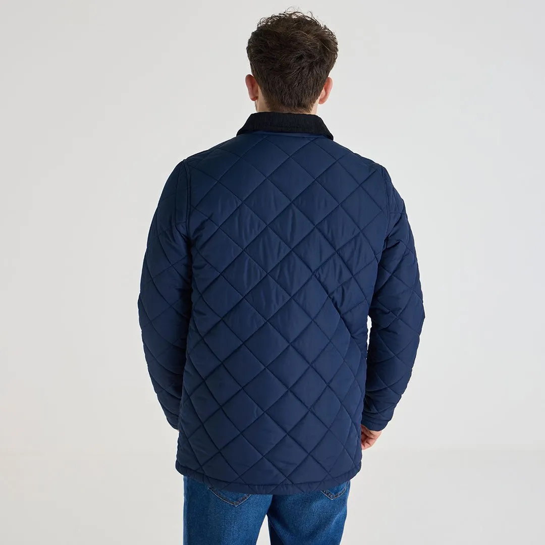 Diamond Quilted Jacket - Navy