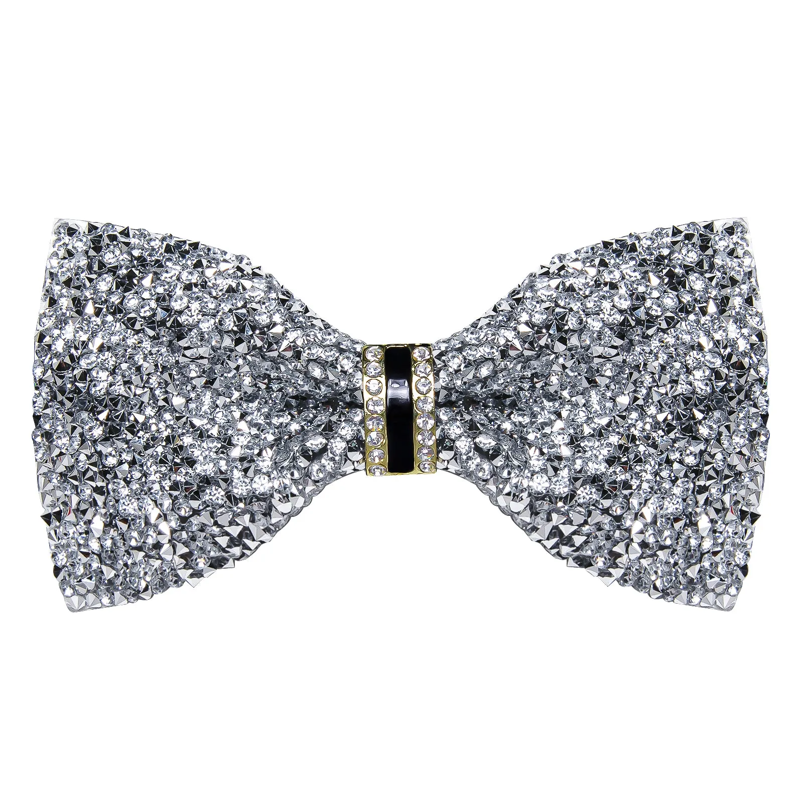 DiBanGu Imitation Crystal Bowtie Gorgeous Plastic Silver Diamond Men's Pre-Bow Tie