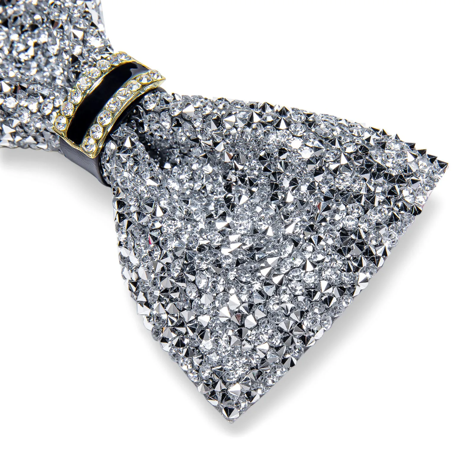 DiBanGu Imitation Crystal Bowtie Gorgeous Plastic Silver Diamond Men's Pre-Bow Tie