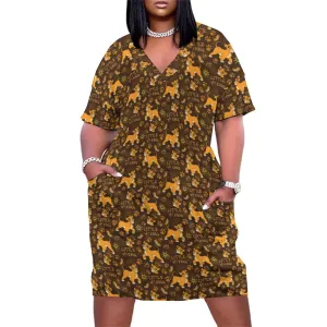 Disney Lion King Little King Women's V-neck Loose Dress With Pockets