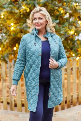 Double Diamond Quilt Jacket-Green