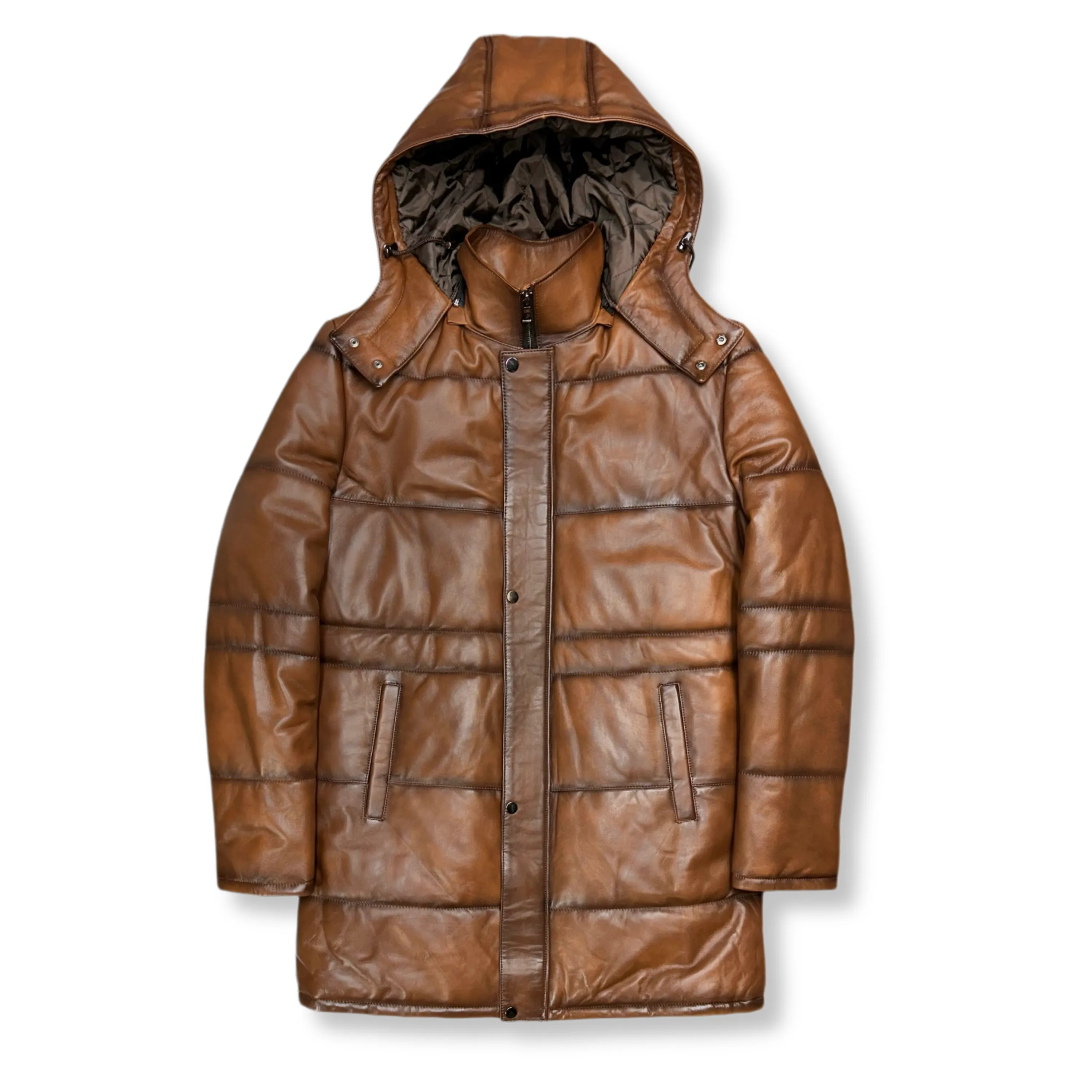 Durango Long Puffer Leather Jacket