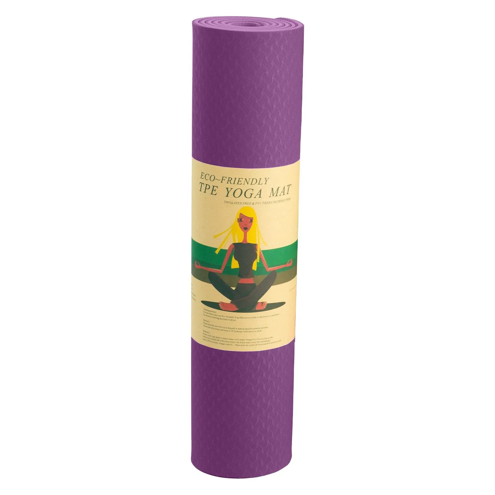 Eco-friendly Non-slip 6mm Yoga Mat with Carry Strap - Powertrain