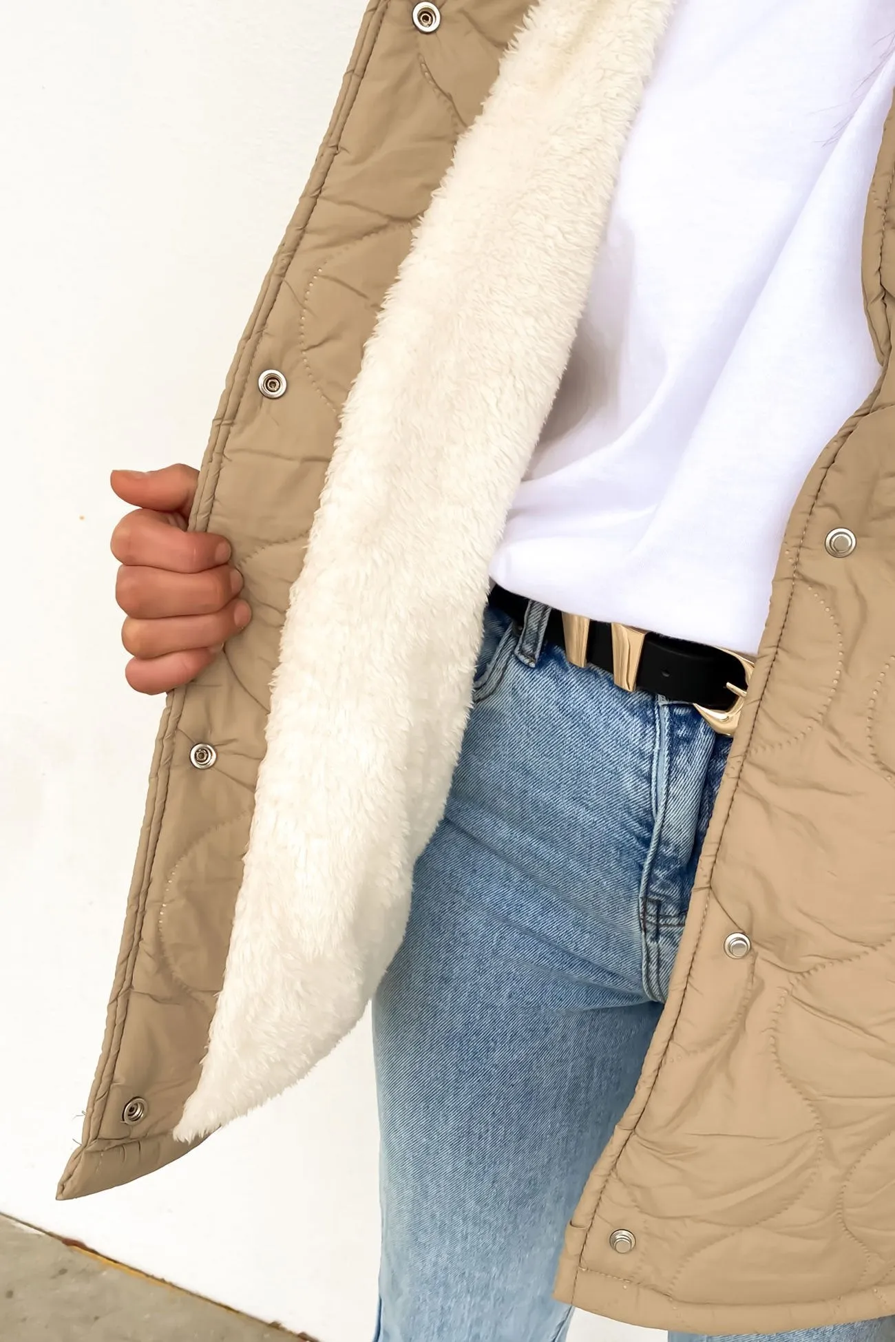 Elyse Quilted Jacket Beige