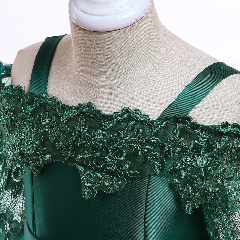 Embroidered Emerald Green Off The Sholders Formal Dress. #100066