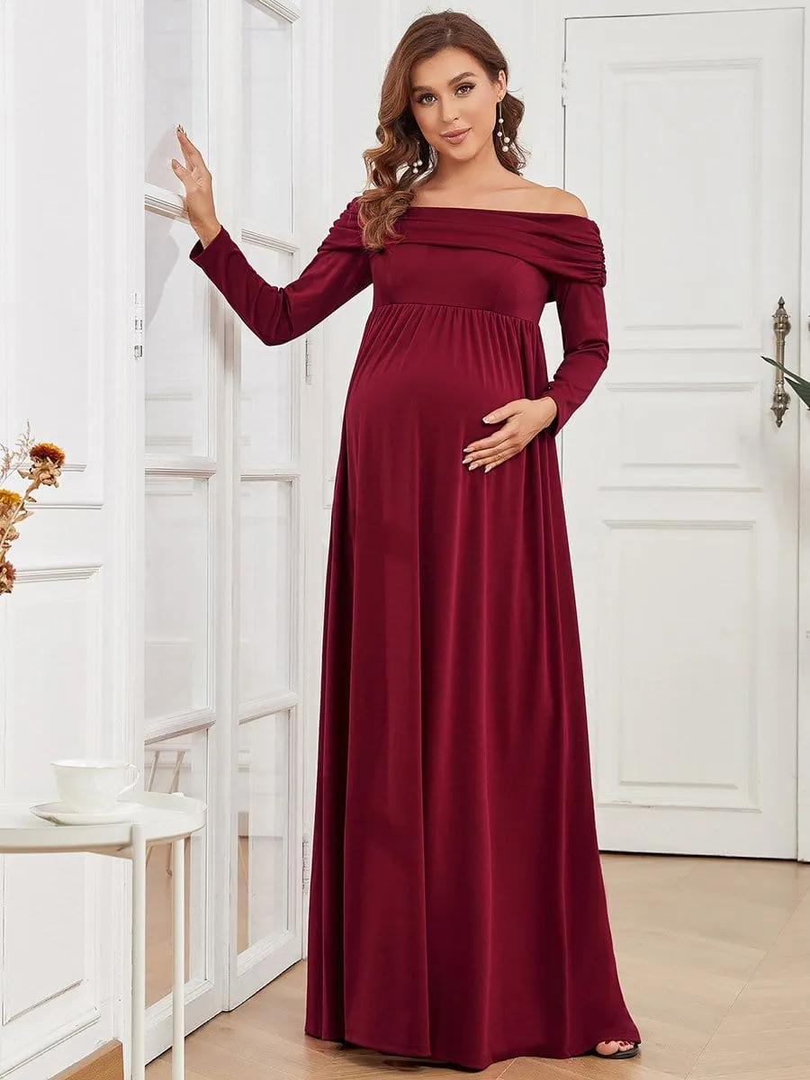 Empire Waist Long Sleeve A-Line Bump Friendly dress