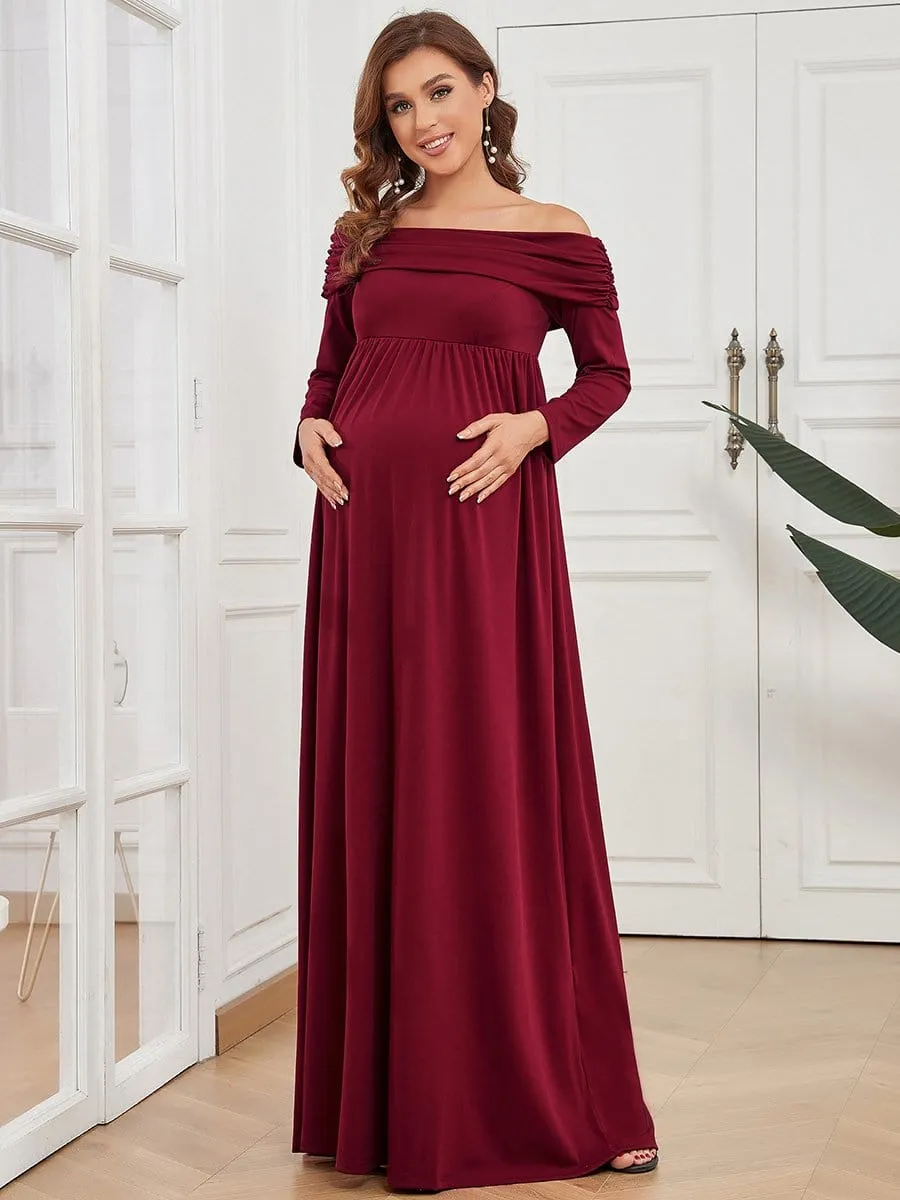 Empire Waist Long Sleeve A-Line Bump Friendly dress