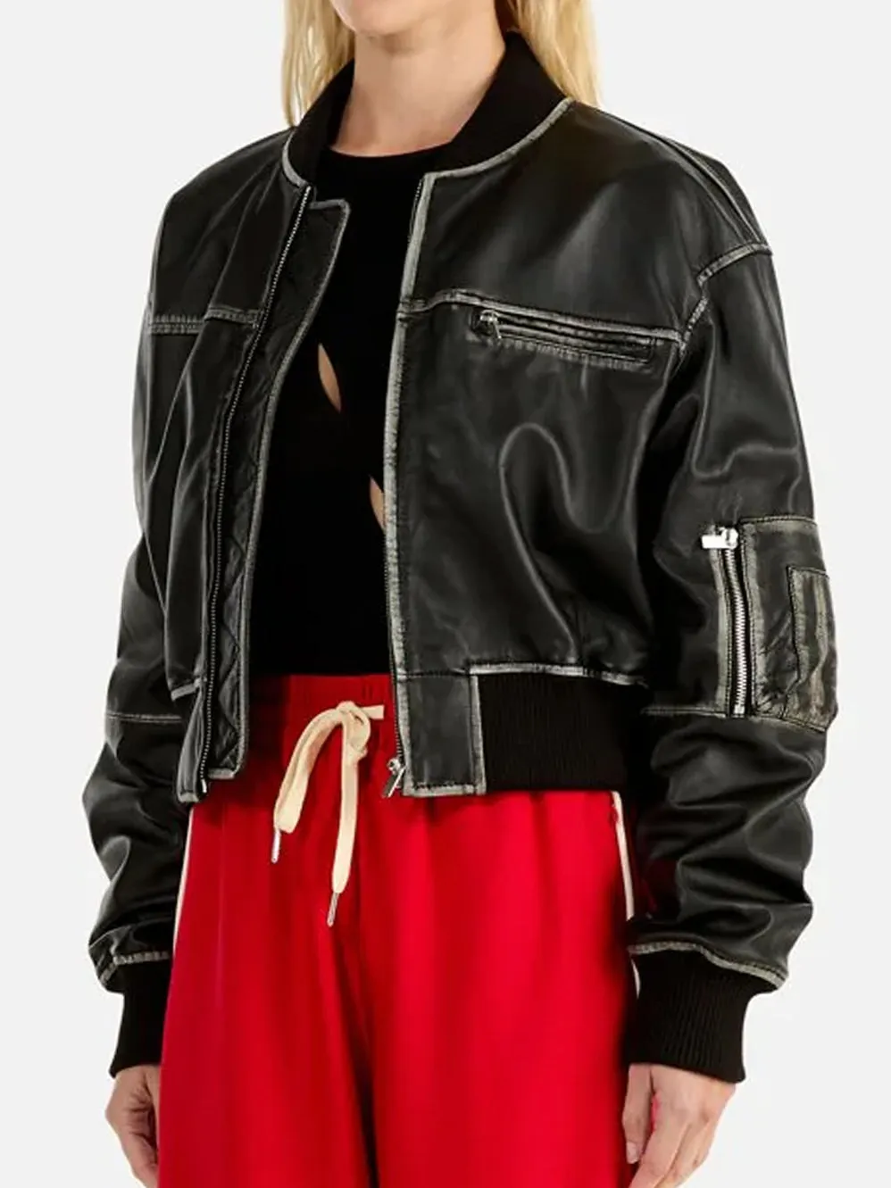 ENA PELLY HADLEY WORN LEATHER BIKER JACKET