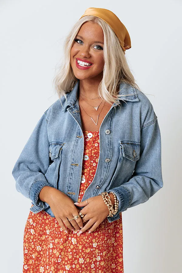 Everyday Inspo Crop Denim Jacket