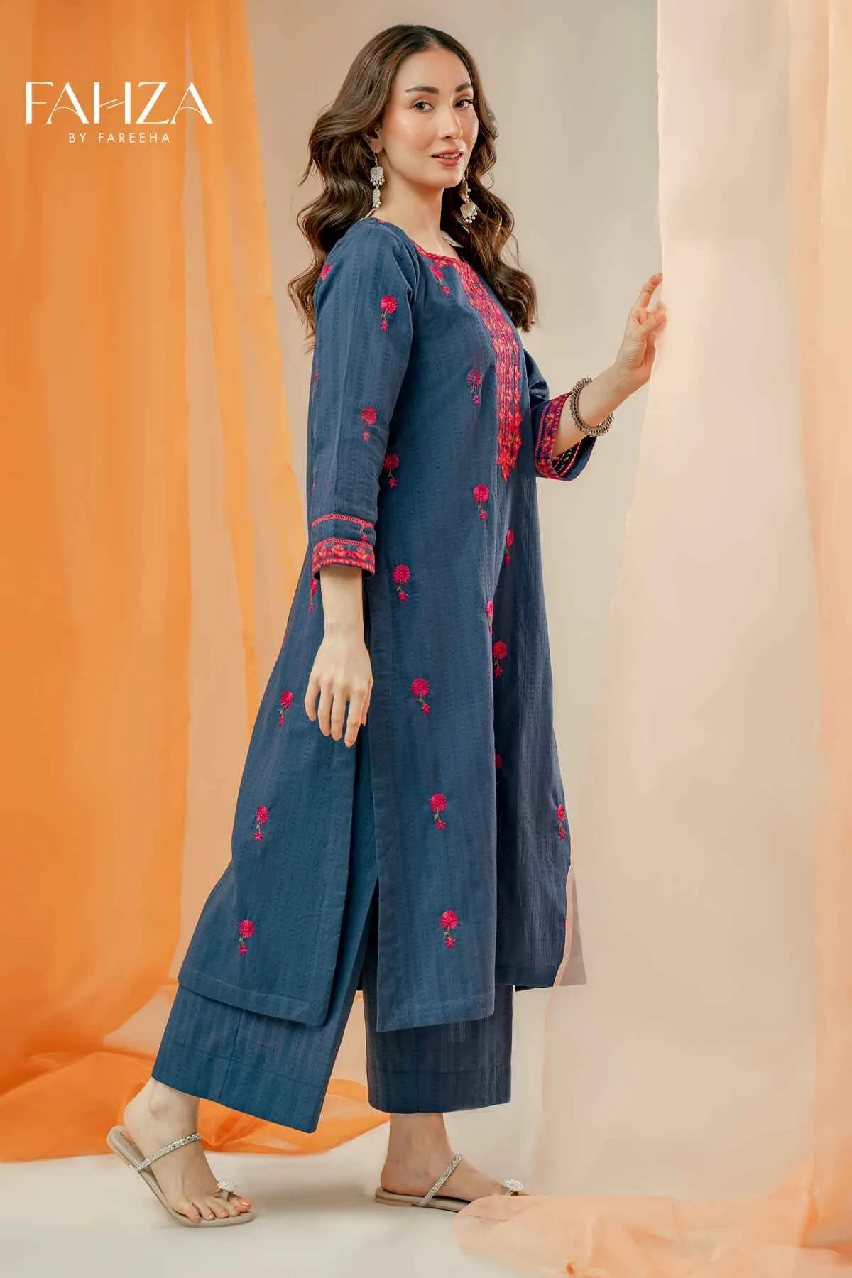 Fahza by Fareeha - Muse - Blue - Cotton Lawn - 2 Piece