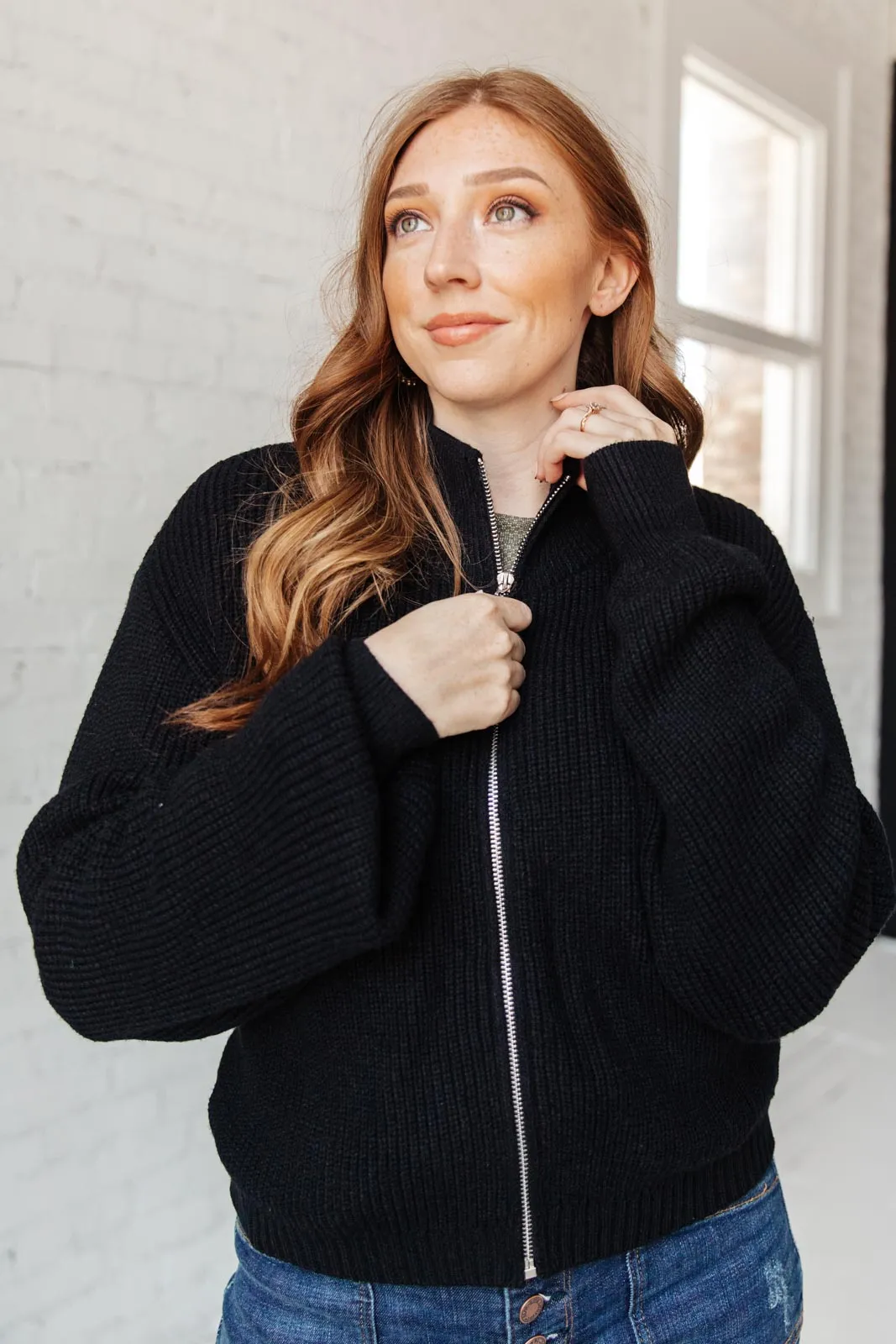 Fireside Zip Up Jacket in Black