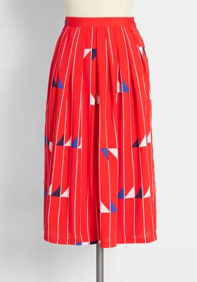 Flagging Down Fun Midi Skirt