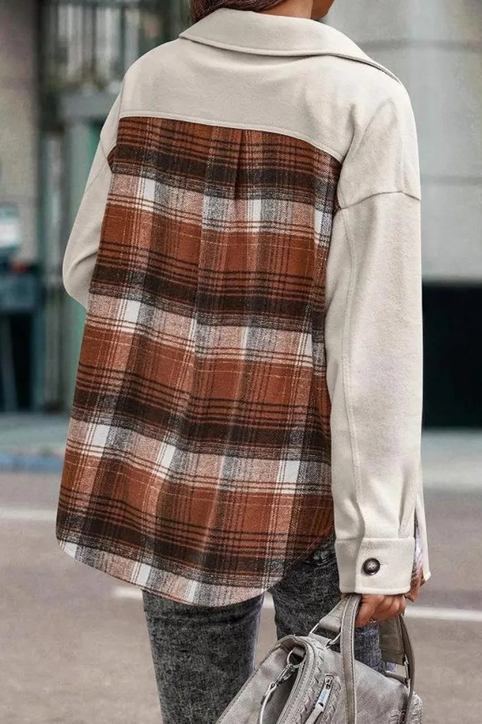 Fleece Plaid Shirt Jacket Shacket