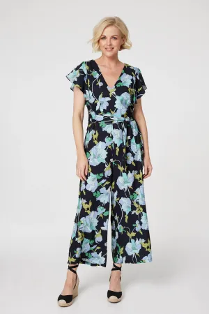 Floral Cropped Wide Leg Jumpsuit