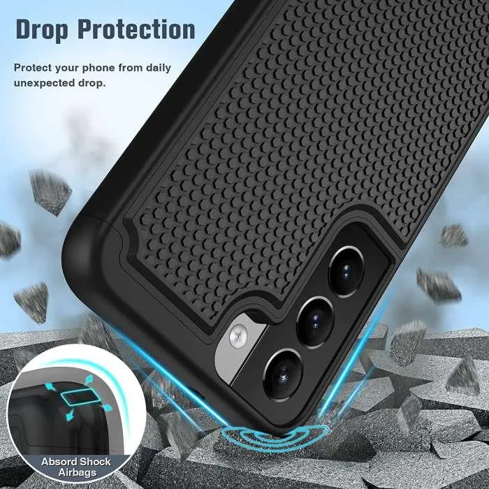 Galaxy S22 5G 6.1 inches Military Grade Rugged Bumper Cover with Non Slip Textured Back