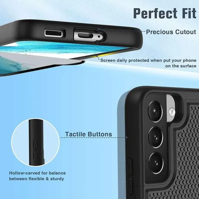 Galaxy S22 5G 6.1 inches Military Grade Rugged Bumper Cover with Non Slip Textured Back