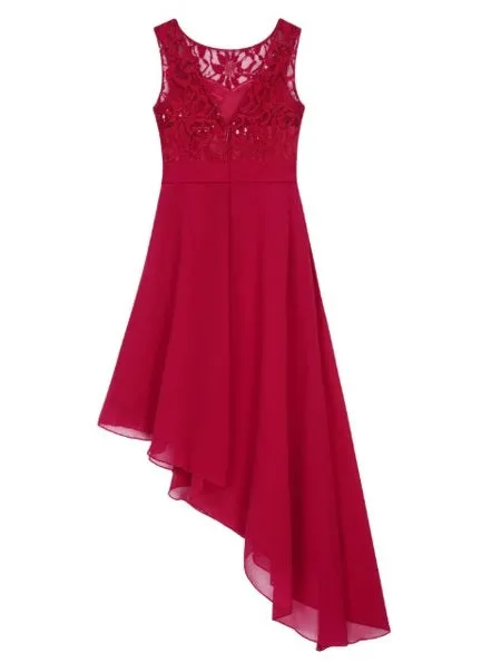 Girl's Flower Dress - Burgundy