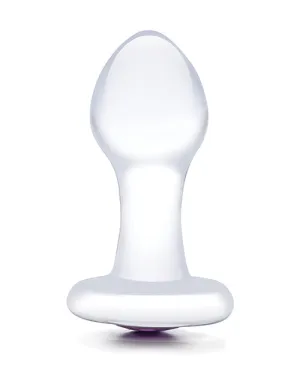 Glas 3.5" Bling Bling Glass Butt Plug - Clear