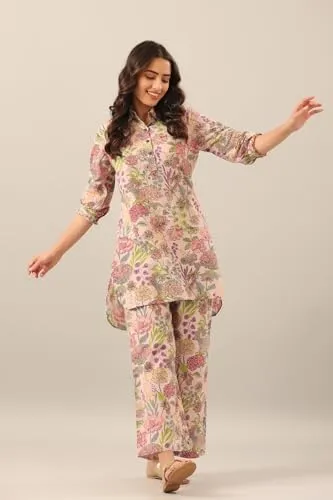 GRECIILOOKS Women Ethnic Co-Ord Set (GL-W1850&TR907_Multicolour_L).