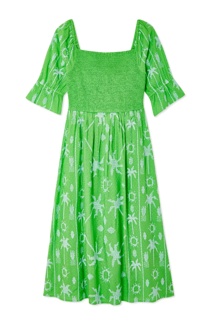 Green Palm Cross Stitch Belle Dress