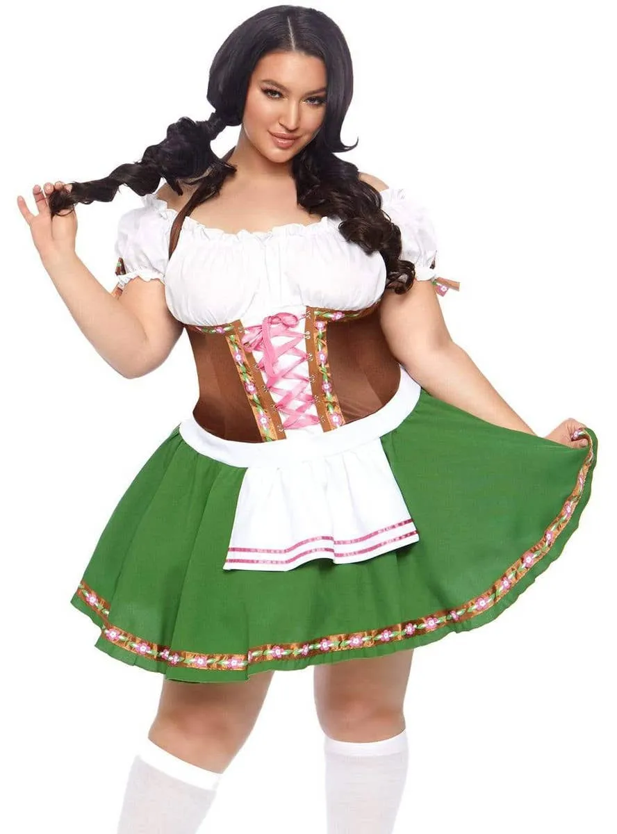 Gretchen Womens Sexy Plus Size Beer Girl Oktoberfest Costume