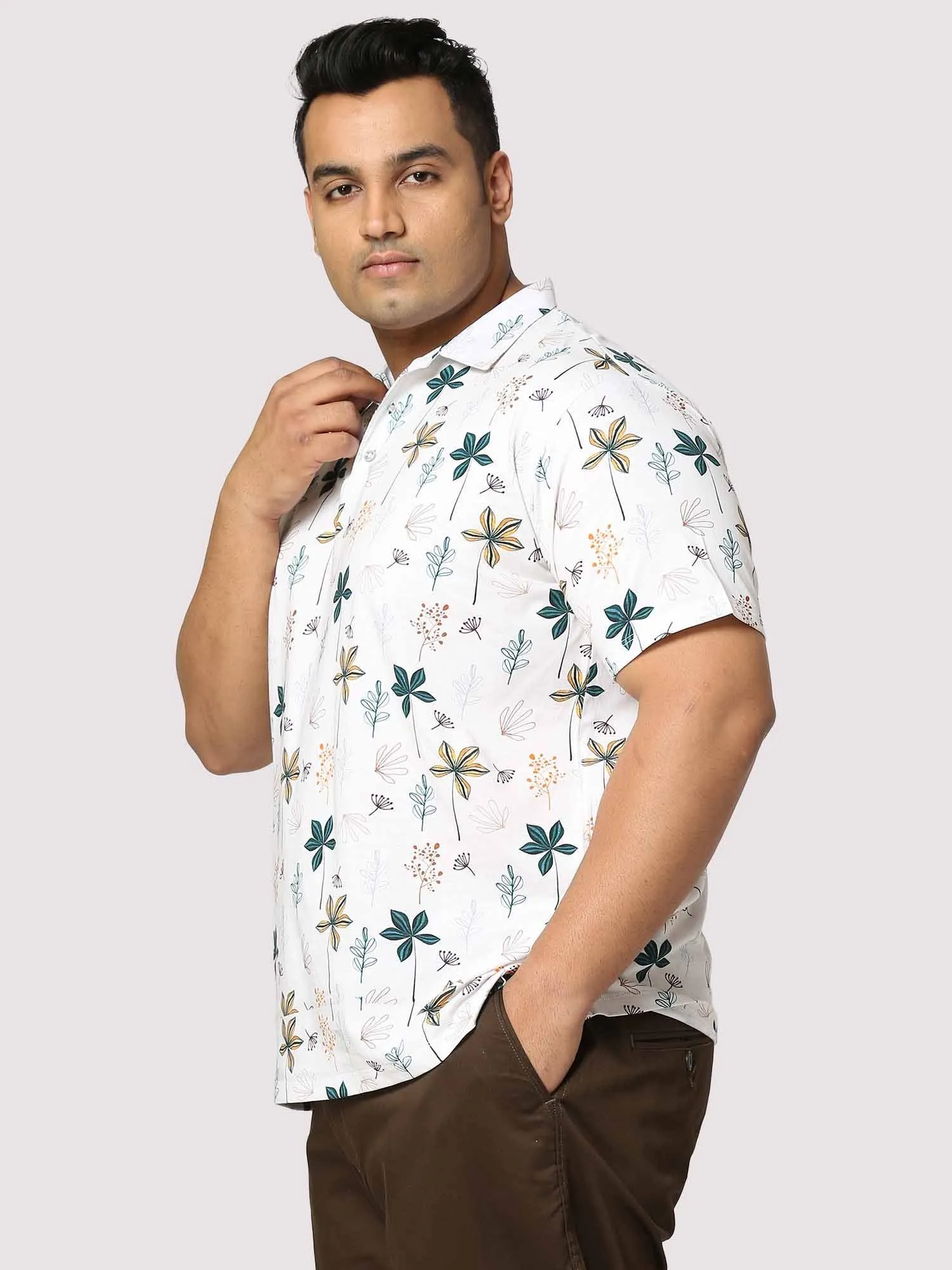 Guniaa Pal Digital Printed Half-Sleeves Shirt Men's Plus Size