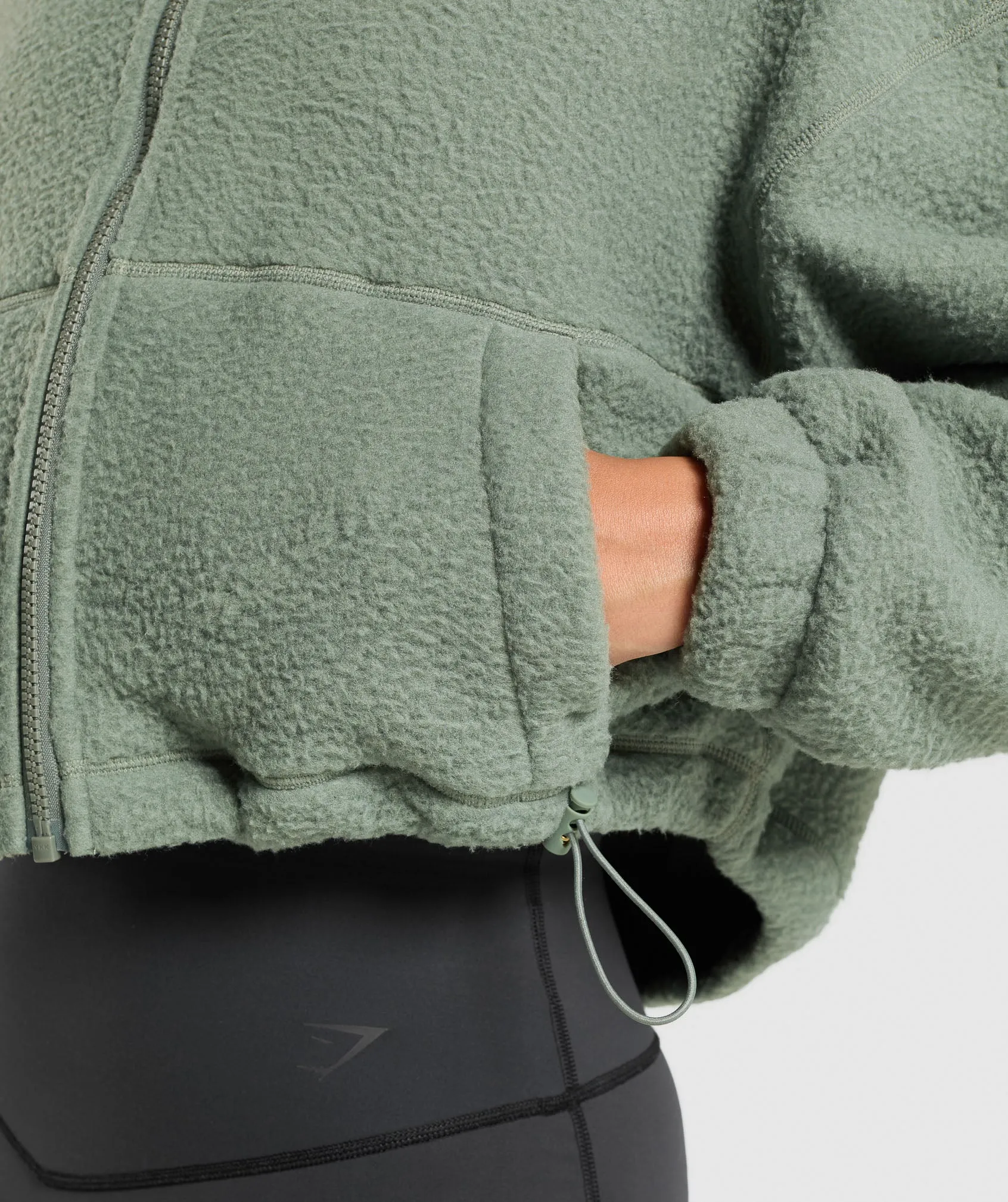 Gymshark Elevate Fleece Mid Jacket - Unit Green