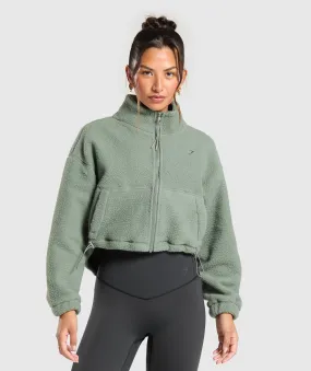 Gymshark Elevate Fleece Mid Jacket - Unit Green