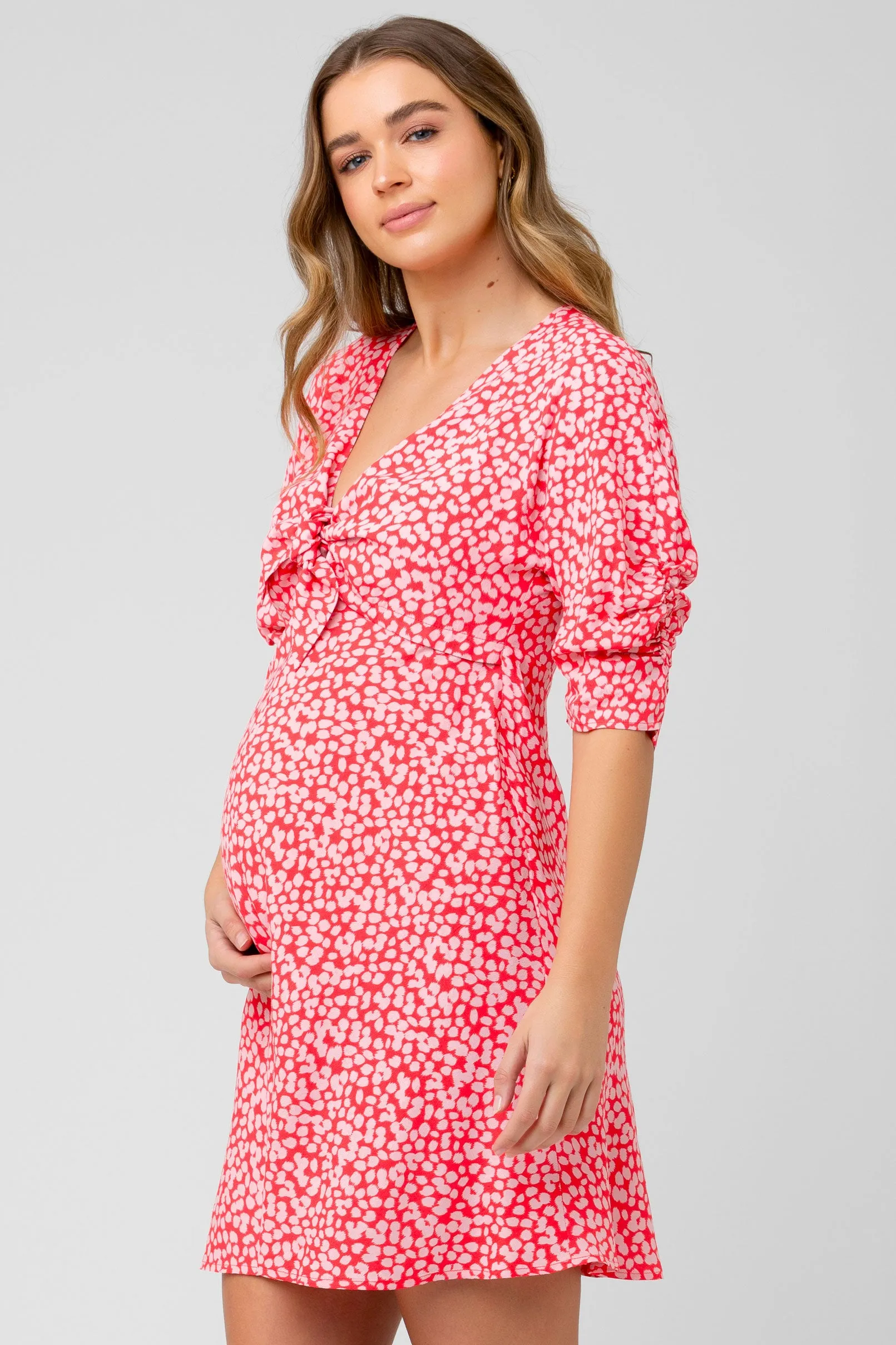 Harriet Maternity Nursing Dress Red / Lilac