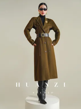 Huanzi high-end waist sheep wool double-sided autumn winter coat - fiee