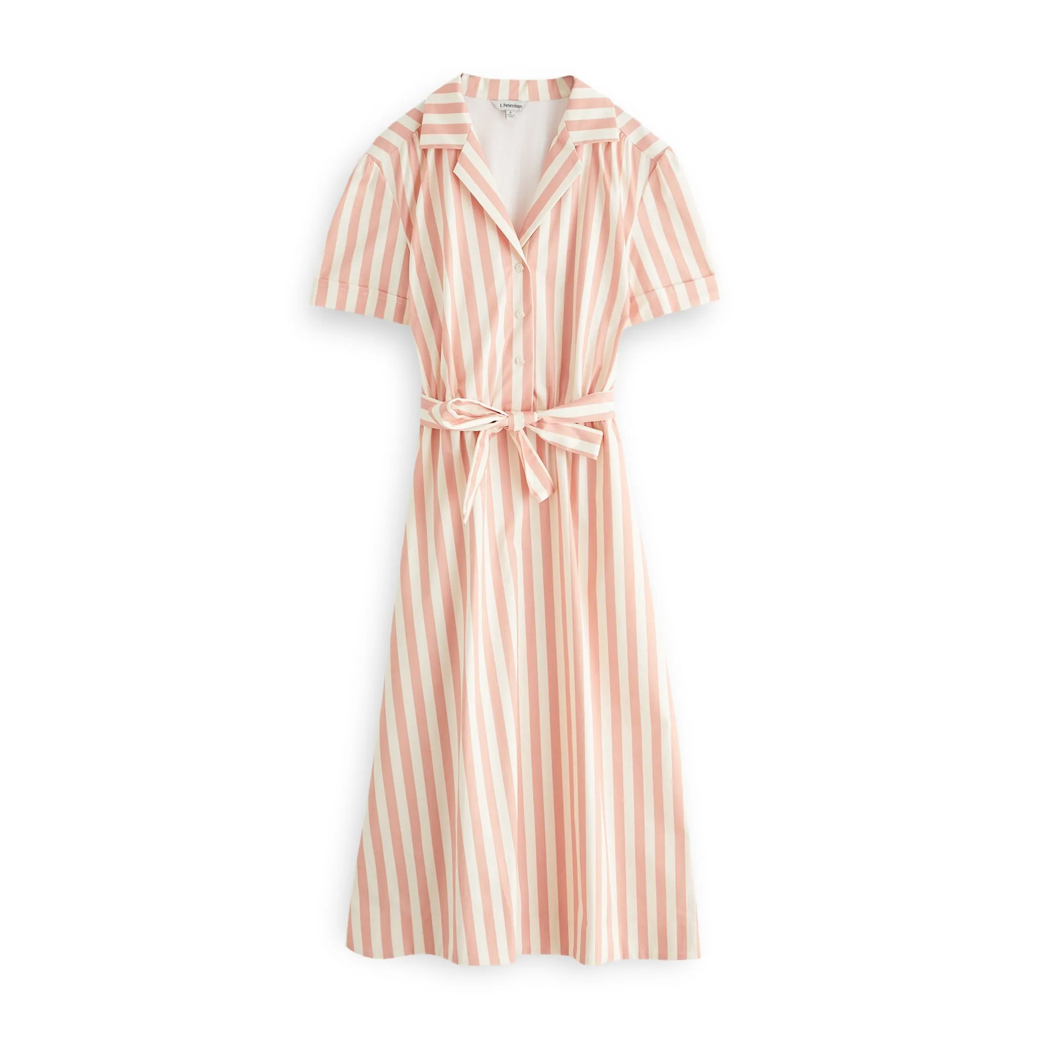 J. Peterman Women's Collared Button-Front Striped Day Dress