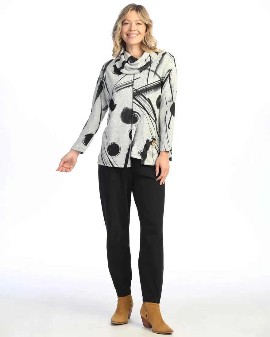 Jess & Jane NB3-1501 Bimba French Brush Turtleneck Tunic Top