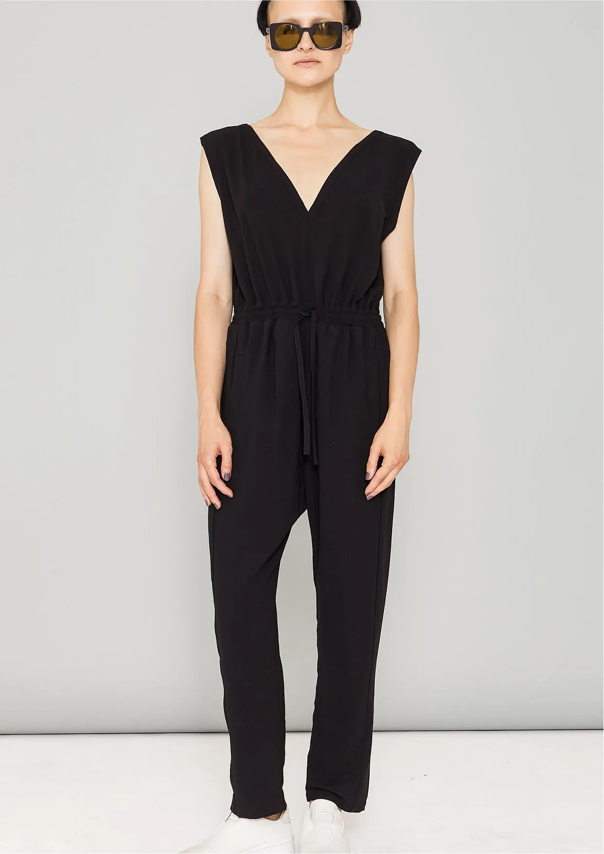 JUMPSUIT-ELASTIC WAIST - black