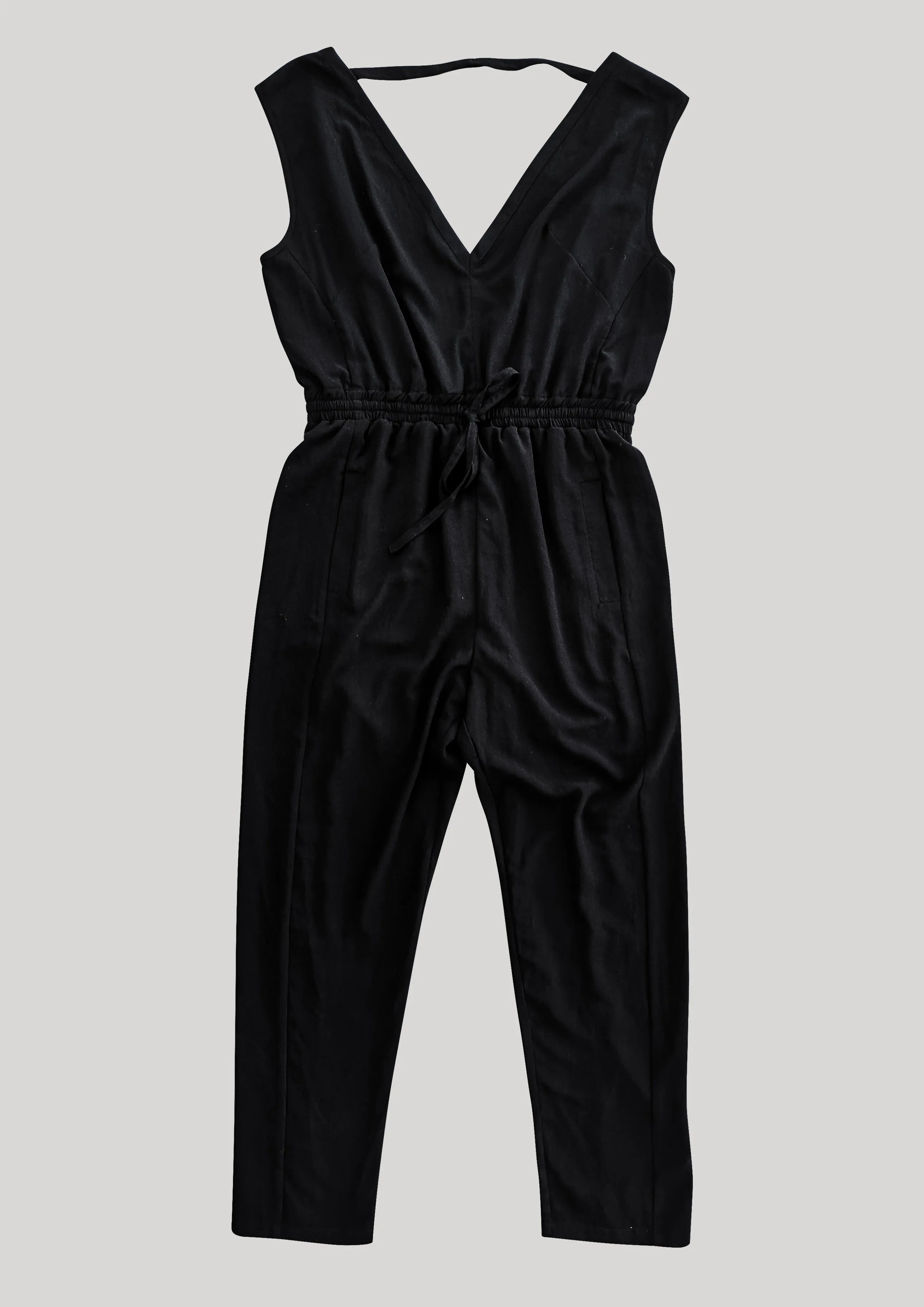 JUMPSUIT-ELASTIC WAIST - black