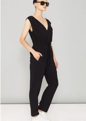 JUMPSUIT-ELASTIC WAIST - black