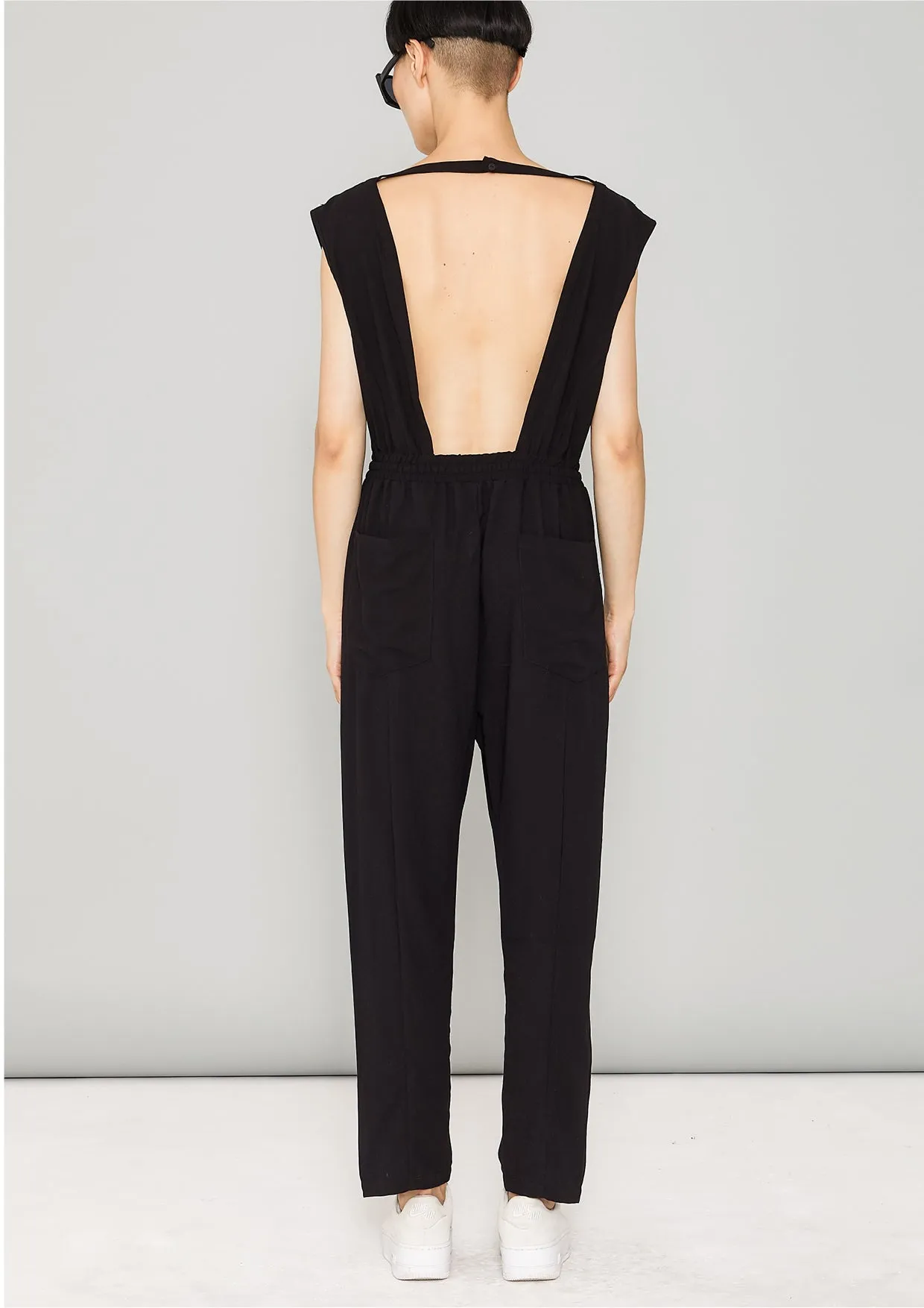 JUMPSUIT-ELASTIC WAIST - black