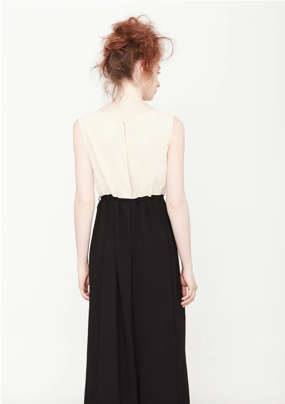 JUMPSUIT WIDE - black/creme