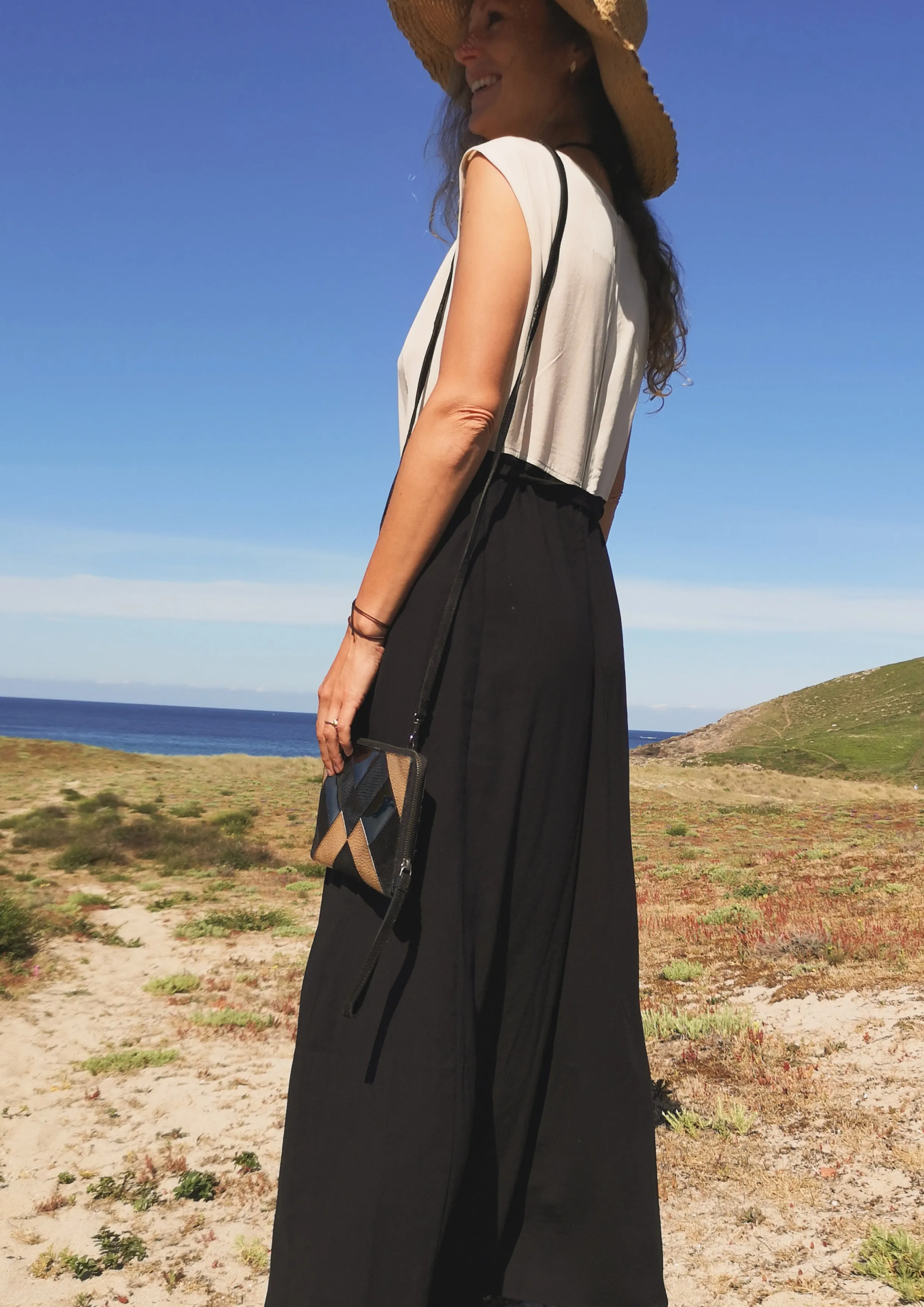 JUMPSUIT WIDE - black/creme