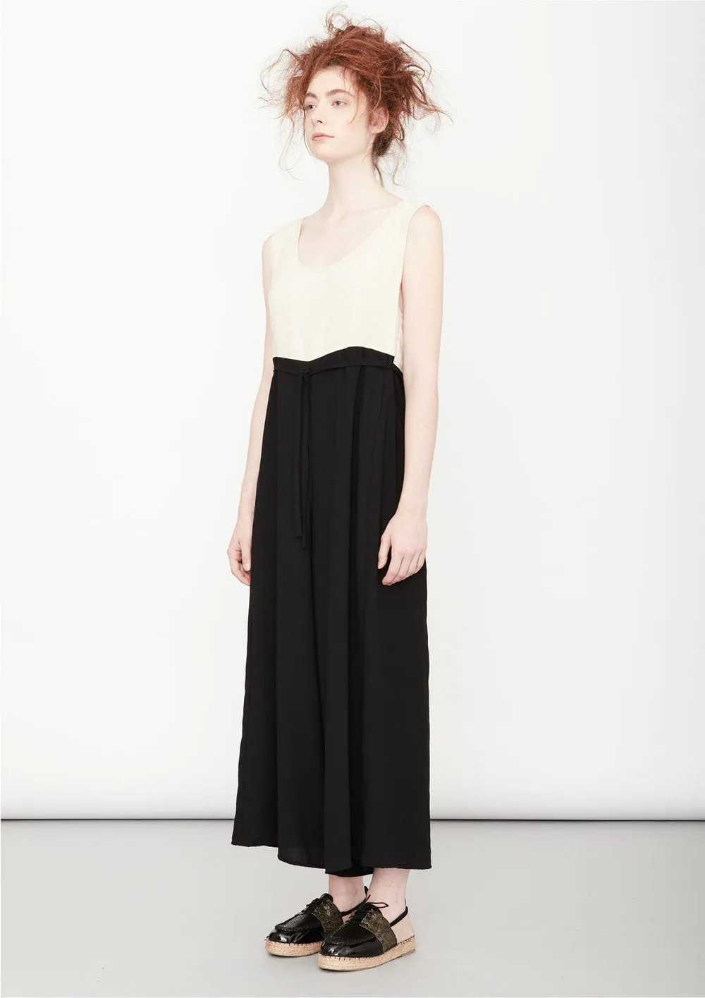 JUMPSUIT WIDE - black/creme