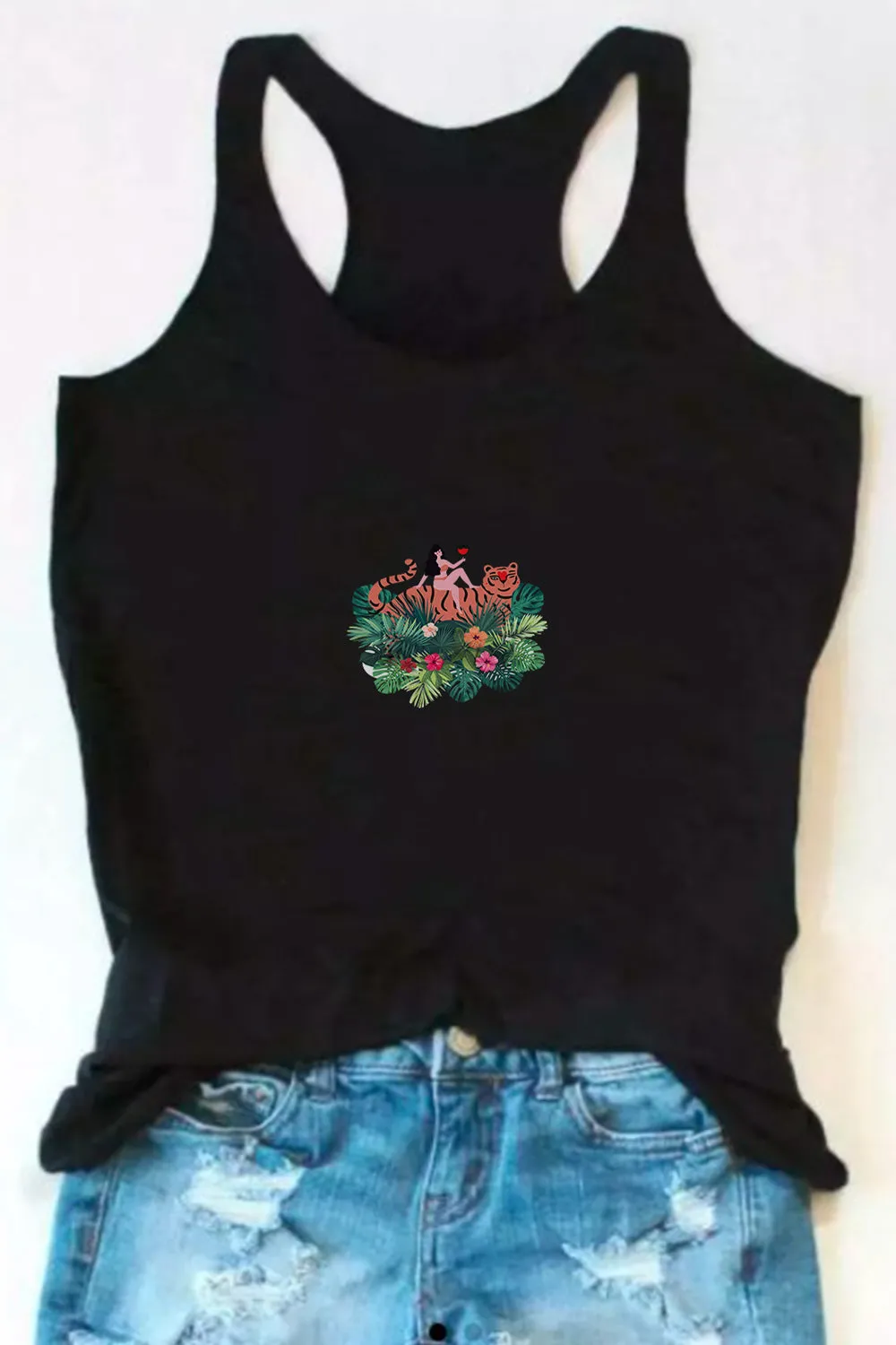 Jungle Me Mangal Black Tank Top